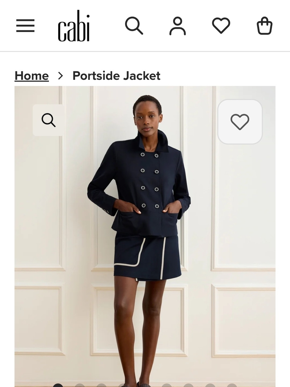 IN SEARCH OF: Spring '26: CAbi Navy Double-Breasted Portside Jacket - Sz MD!